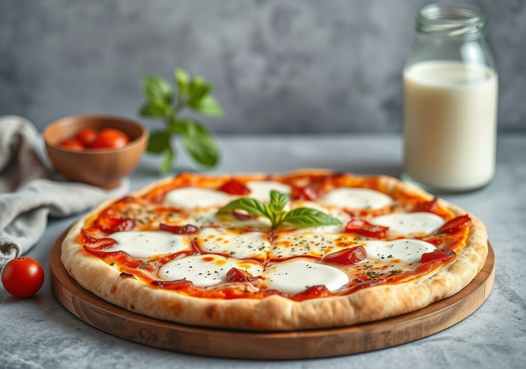 Pizza bodem gluten vrij, AI-gegenereerde illustratie