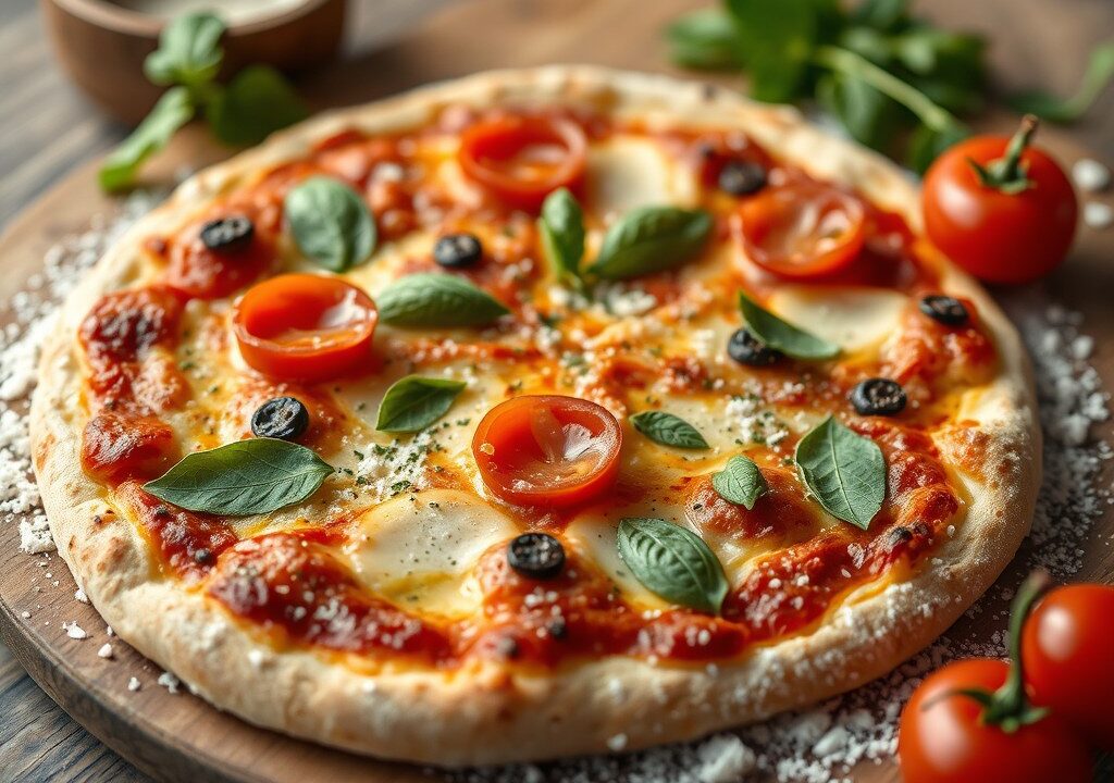 Pizza deeg — AI-gegenereerde illustratie