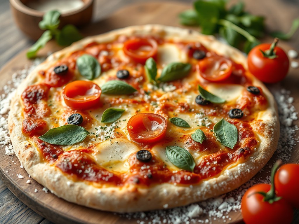 Pizza deeg, AI-gegenereerde illustratie