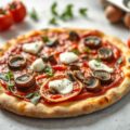 Pizza met boerenkool, champignons en ricotta