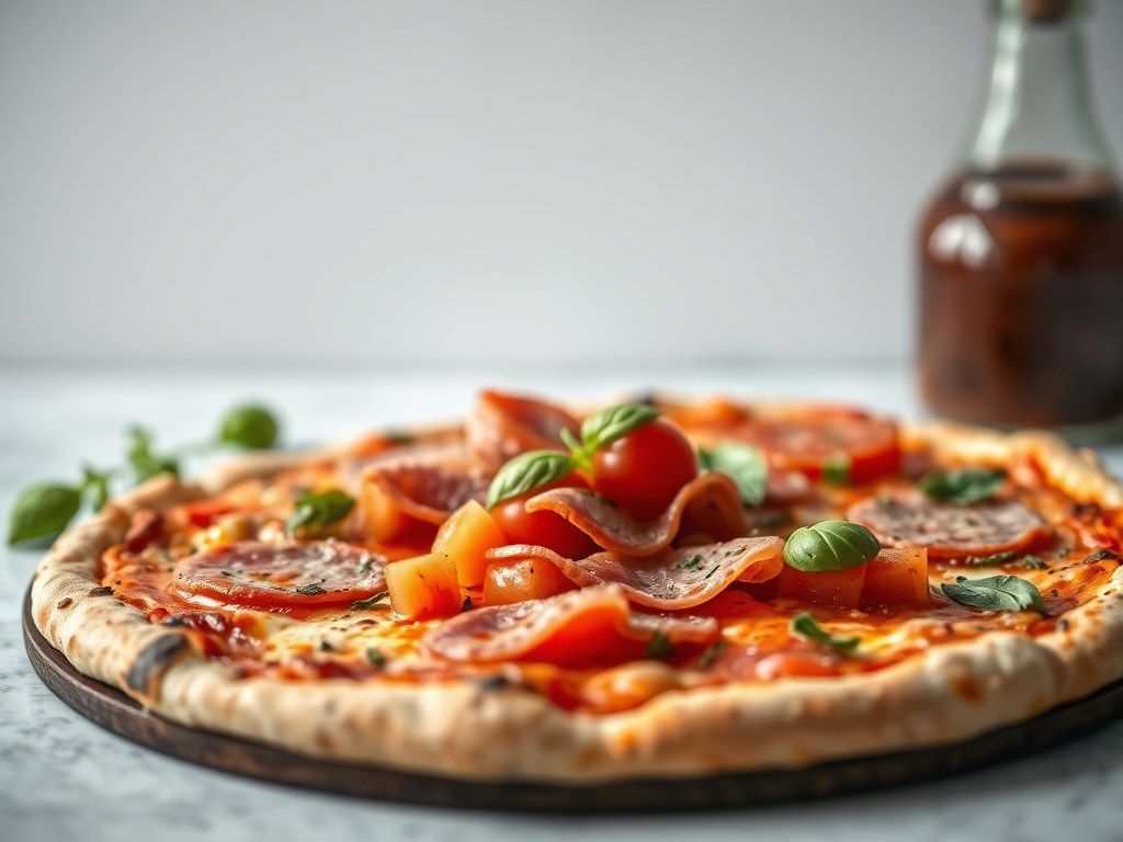 Pizza met je eigen beleg, AI-gegenereerde illustratie