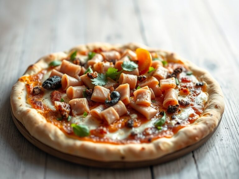 Pizza met lamsgehakt — AI-gegenereerde illustratie