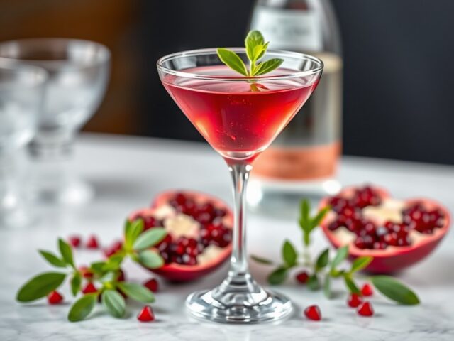 Pomegranate martini — AI-gegenereerde illustratie