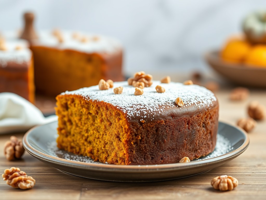 Pompoencake extra, AI-gegenereerde illustratie