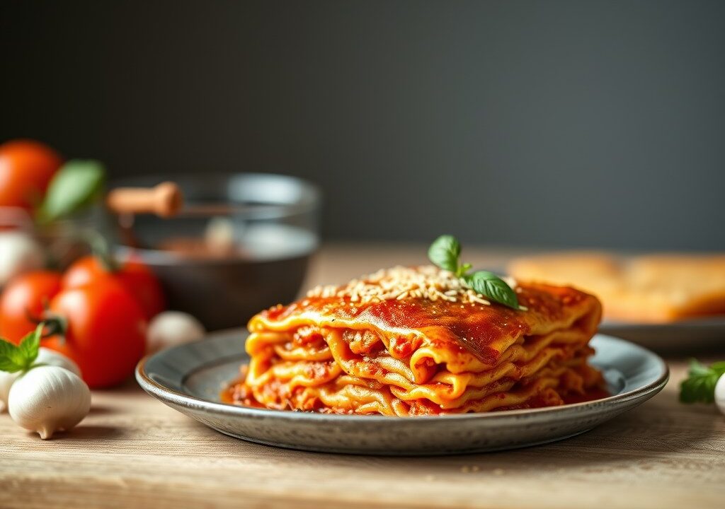 Pompoenlasagne — AI-gegenereerde illustratie