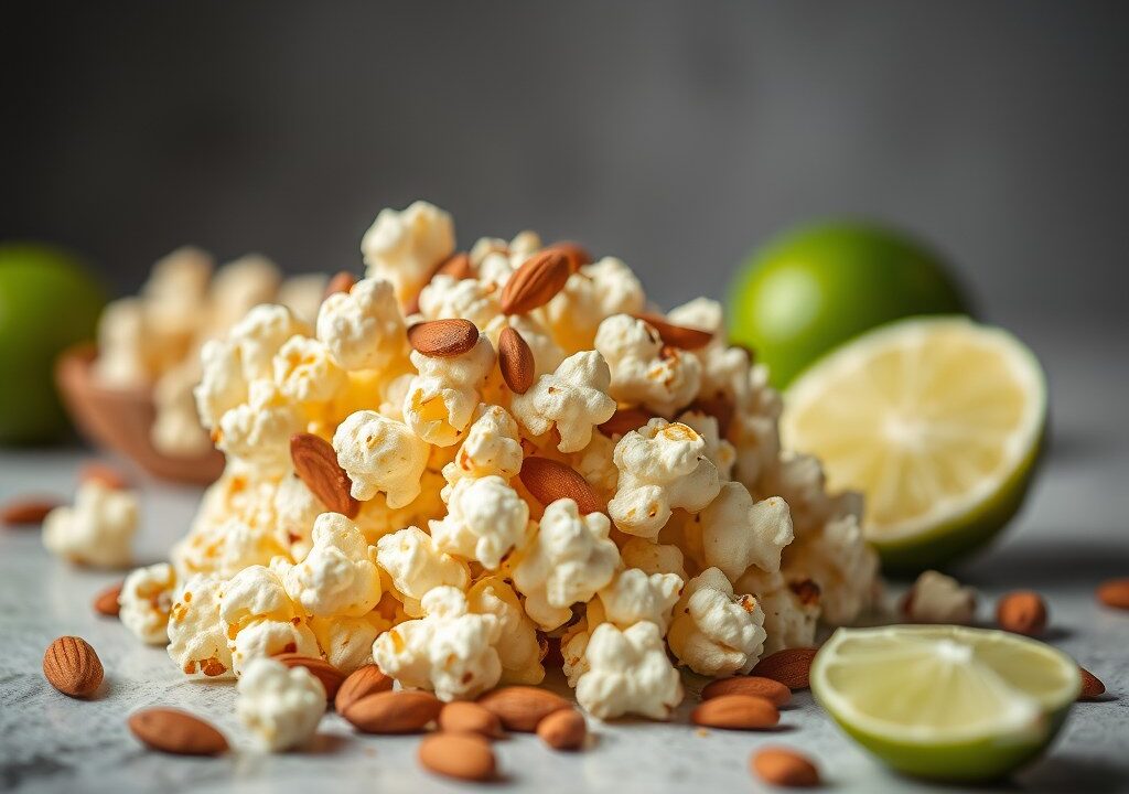 Popcorn met Chaumes en amandelen, AI-gegenereerde illustratie