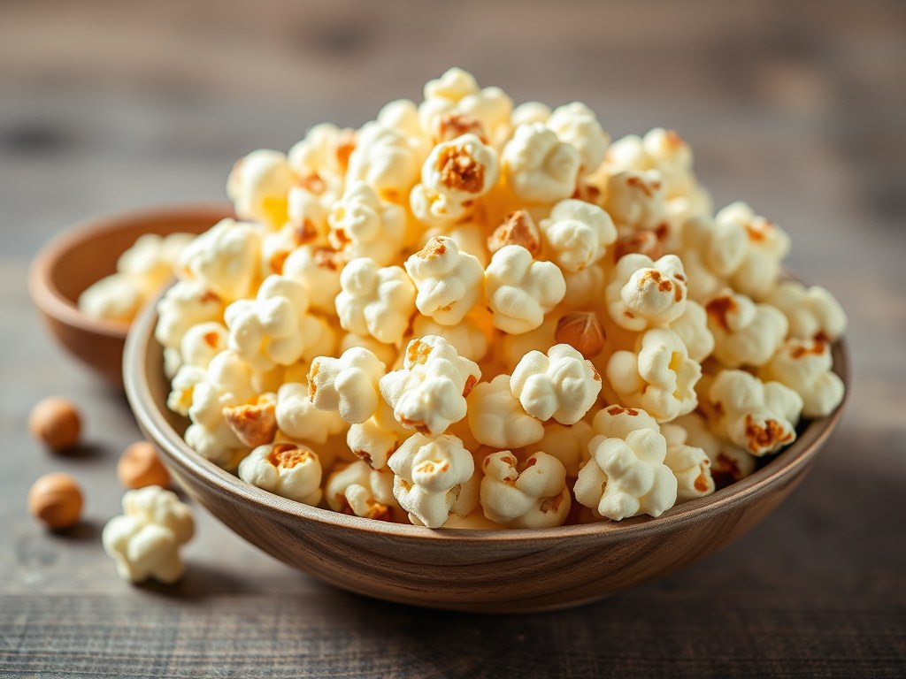 Popcorn met sumak, aantrekkelijk en ‘gezond’, AI-gegenereerde illustratie