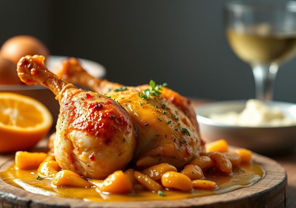 Poule à l’Orange, AI-gegenereerde illustratie
