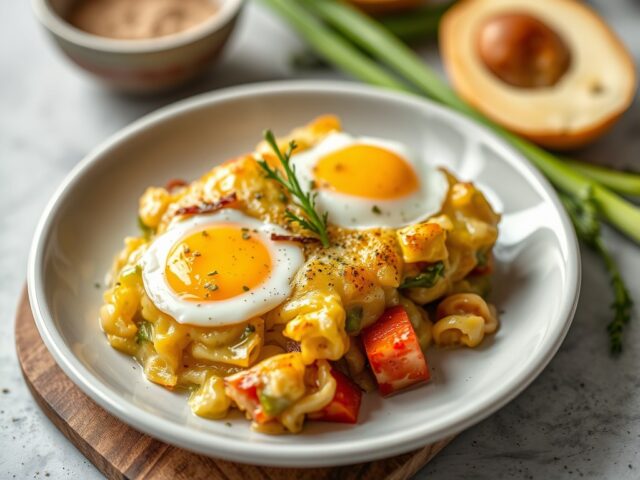 Prei gratin met platte kaas — AI-gegenereerde illustratie