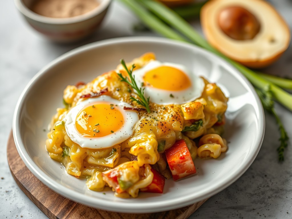Prei gratin met platte kaas, AI-gegenereerde illustratie