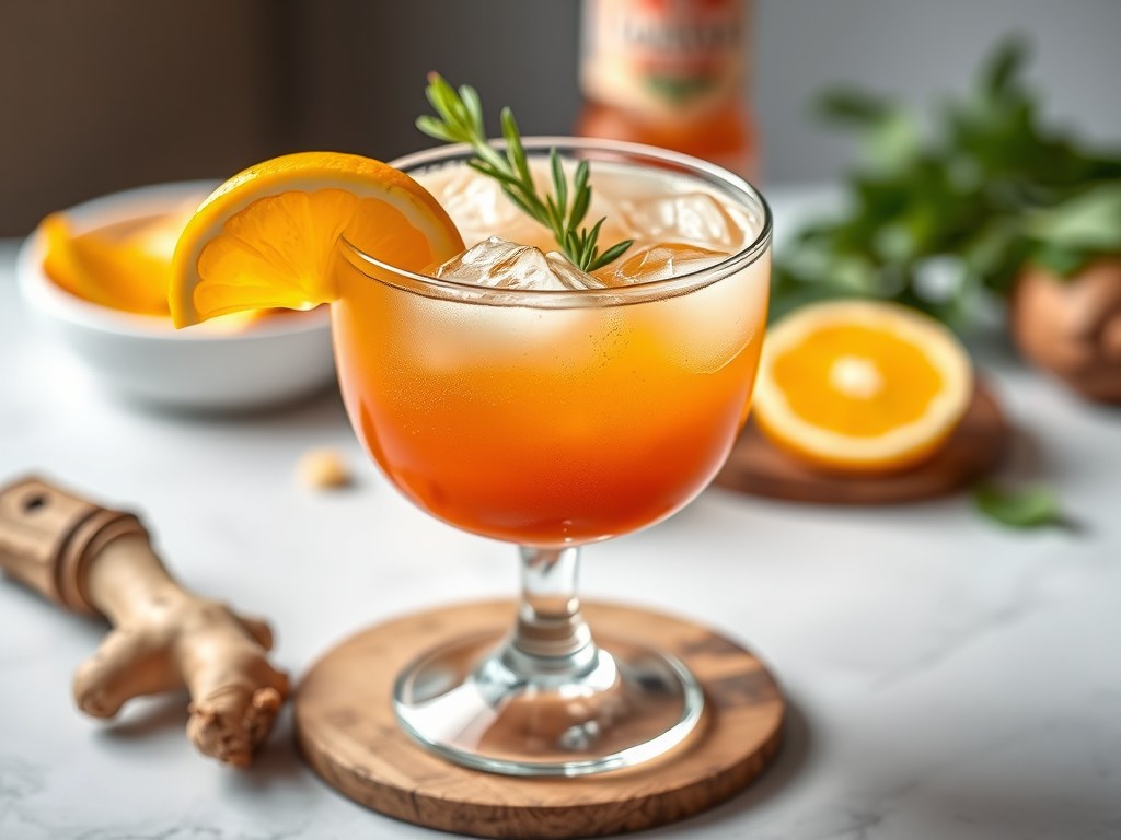 Proposal-cocktail met gember, AI-gegenereerde illustratie