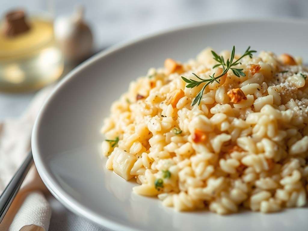 Prosecco Risotto, AI-gegenereerde illustratie