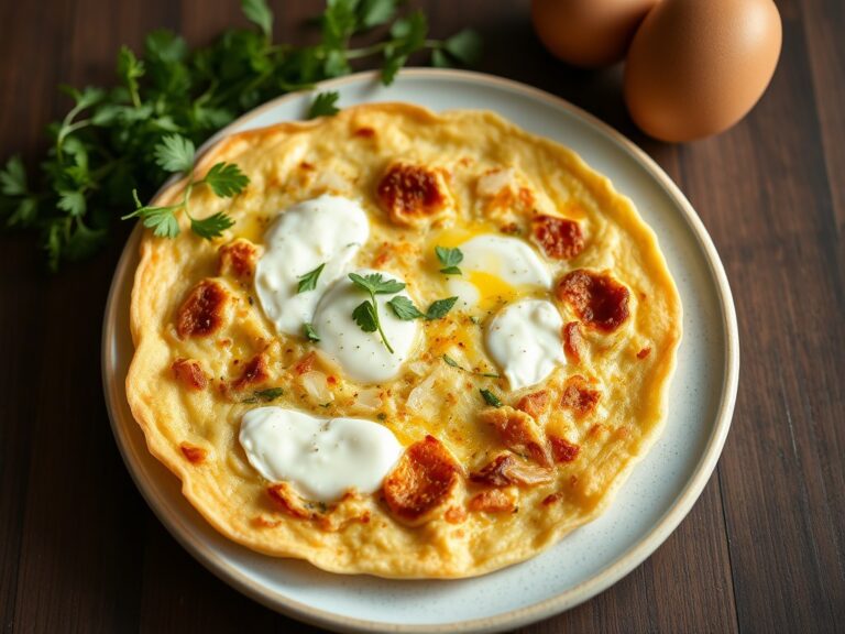 Provençaalse tortilla met zachte geitenkaas — AI-gegenereerde illustratie