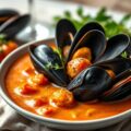 Provençaalse velouté met mosselen