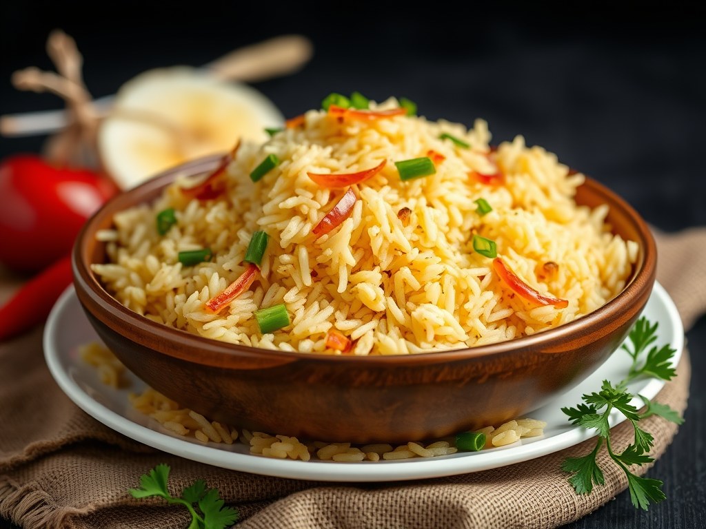 Pulao uit India, AI-gegenereerde illustratie