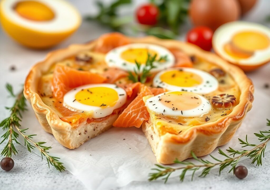 Quiche saumon et figues, AI-gegenereerde illustratie