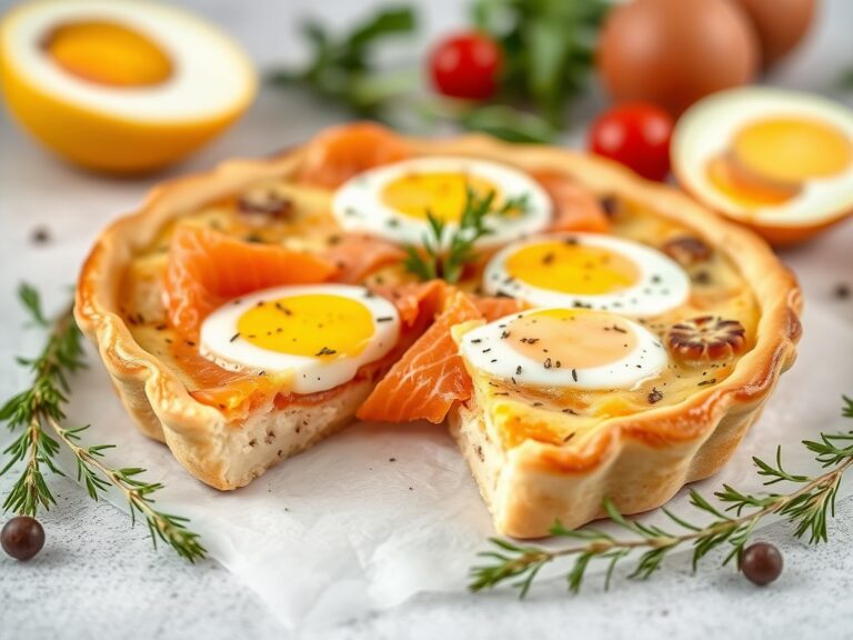 Quiche saumon et figues — AI-gegenereerde illustratie