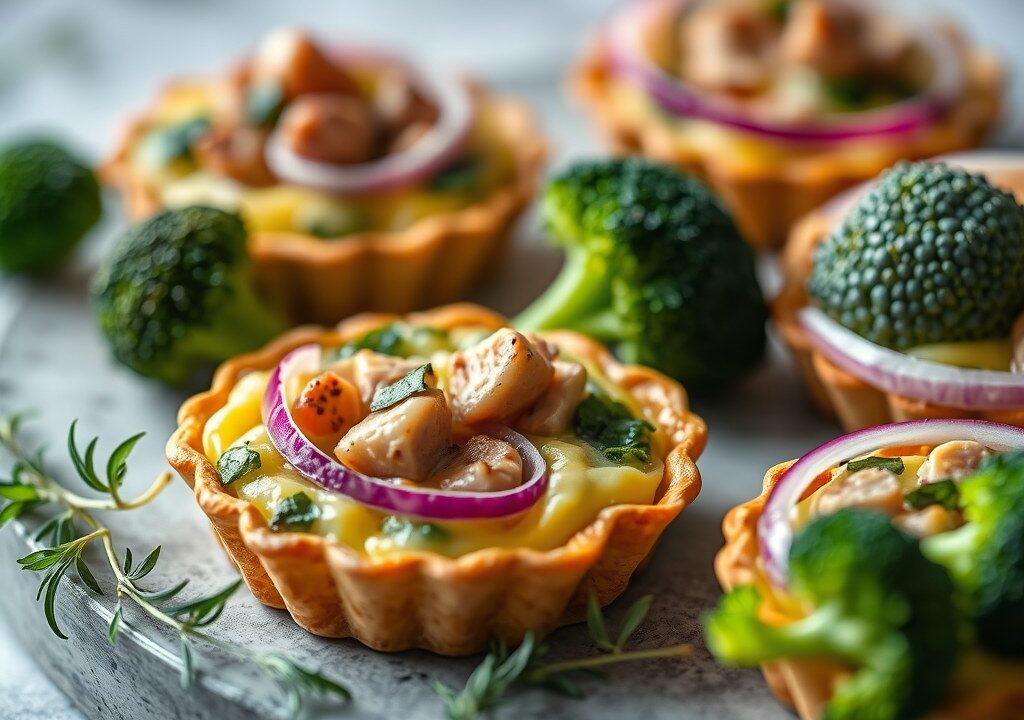 Quiches met broccoli en tonijn, AI-gegenereerde illustratie