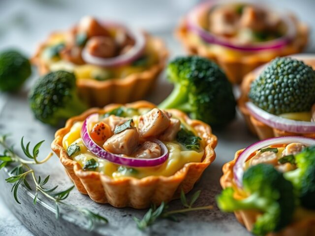 Quiches met broccoli en tonijn — AI-gegenereerde illustratie