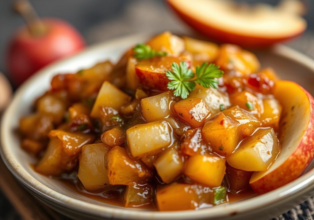 Rabarber Chutney, AI-gegenereerde illustratie