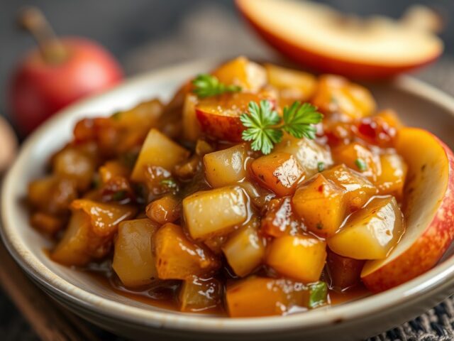 Rabarber Chutney — AI-gegenereerde illustratie