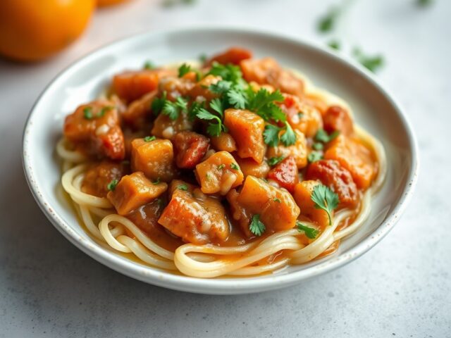 Ragout van kalfslever met sinaasappel — AI-gegenereerde illustratie