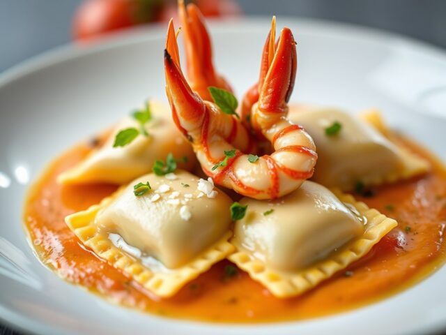 Ravioli van langoustine — AI-gegenereerde illustratie