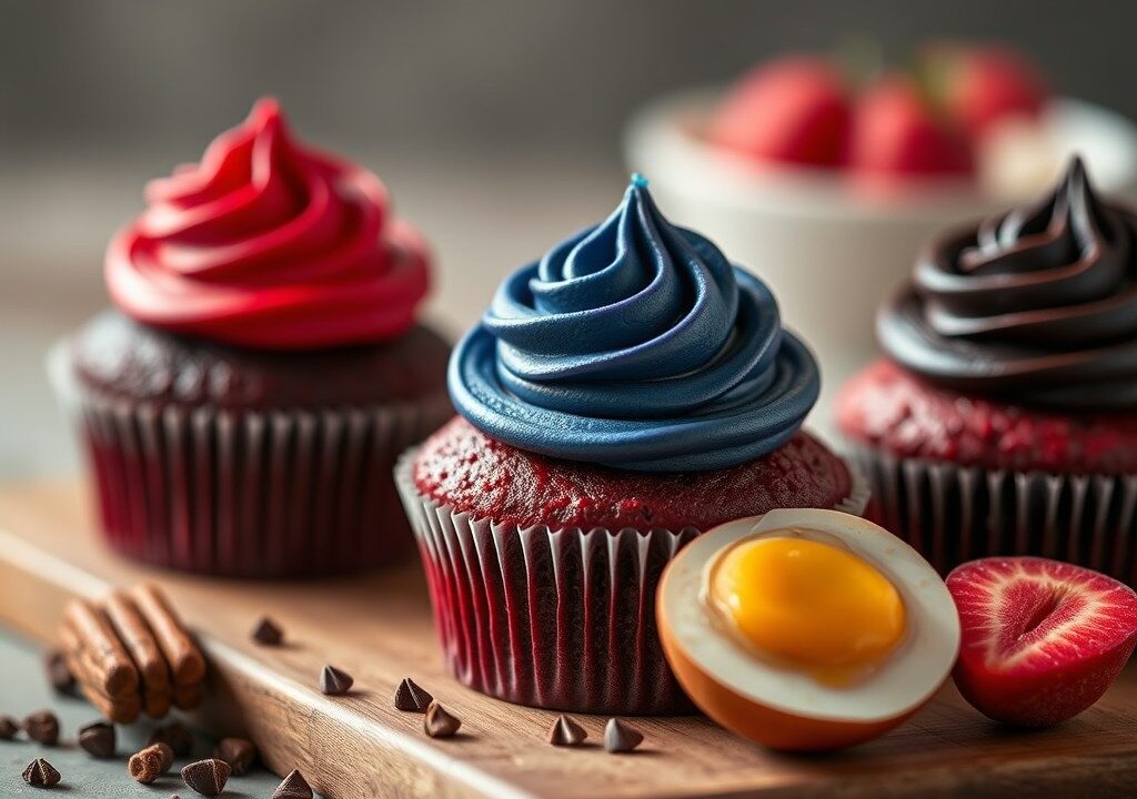 Red Velvet, Blue velvet en Black velvet — AI-gegenereerde illustratie