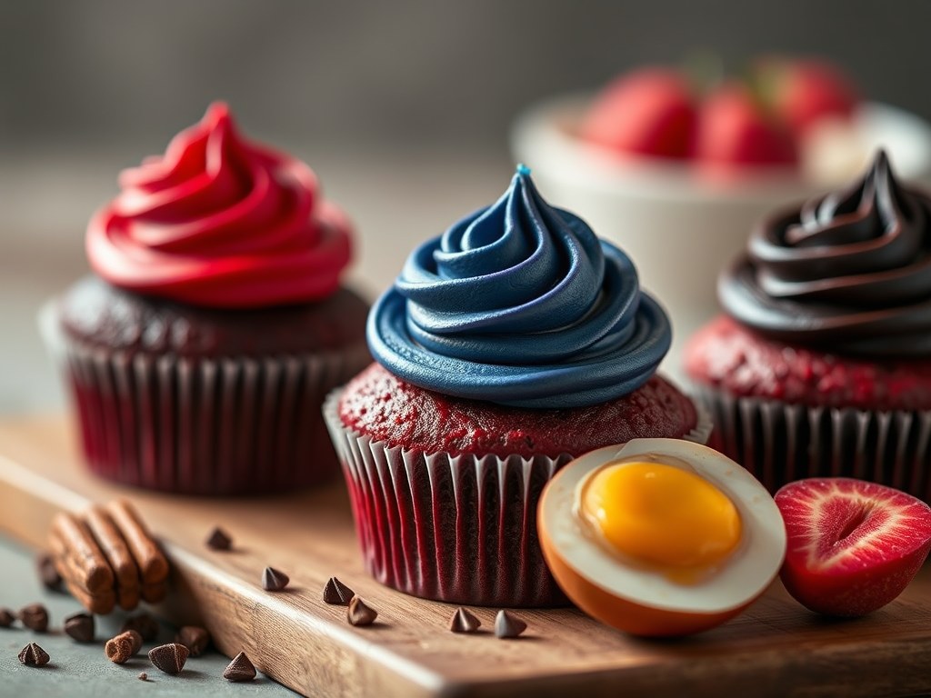 Red Velvet, Blue velvet en Black velvet, AI-gegenereerde illustratie