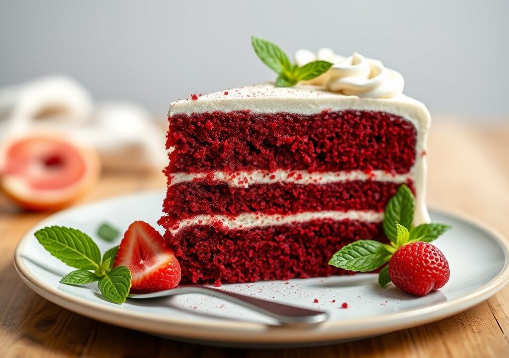 Red Velvet Cake — AI-gegenereerde illustratie