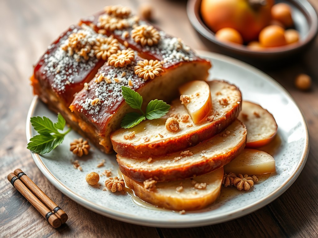 Reegebraad met geurige vruchten en speculaas, AI-gegenereerde illustratie