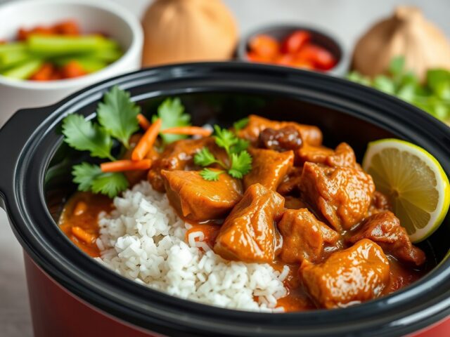 Rendang Daging uit de Slow Cooker — AI-gegenereerde illustratie