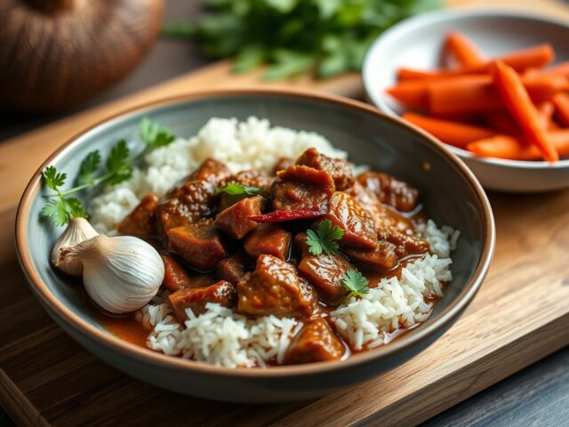 Rendang uit Maleisie — AI-gegenereerde illustratie