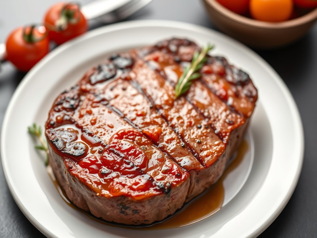 Rib Eye Steak uit de Alu-Folie, AI-gegenereerde illustratie