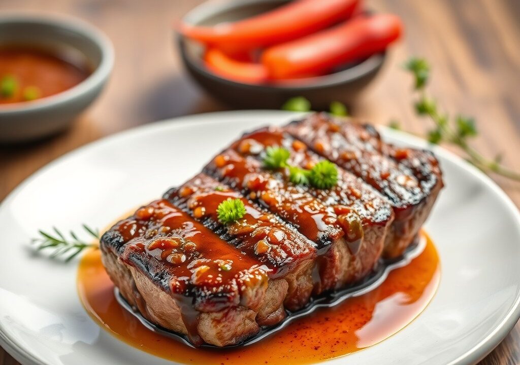 Ribeye UIT cq MET een Hong Kong Marinade Saus — AI-gegenereerde illustratie