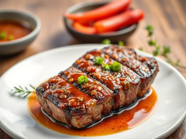Ribeye UIT cq MET een Hong Kong Marinade Saus — AI-gegenereerde illustratie