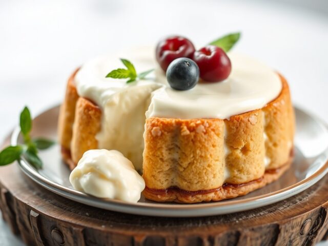 Ricotta-bosbessentaartje — AI-gegenereerde illustratie