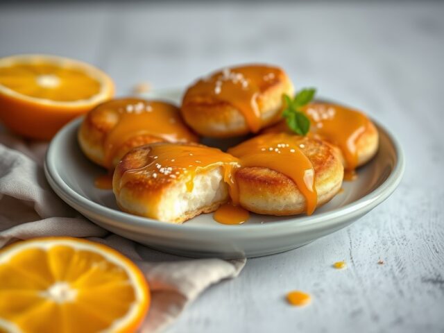 Ricotta Pannekoekjes met Sinaasappel Siroop — AI-gegenereerde illustratie