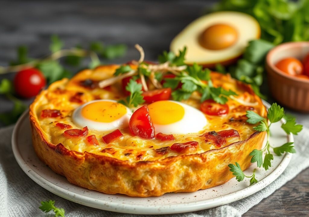 Ricottataart met Salade, AI-gegenereerde illustratie