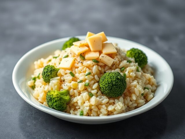 Rijst met broccoli — AI-gegenereerde illustratie