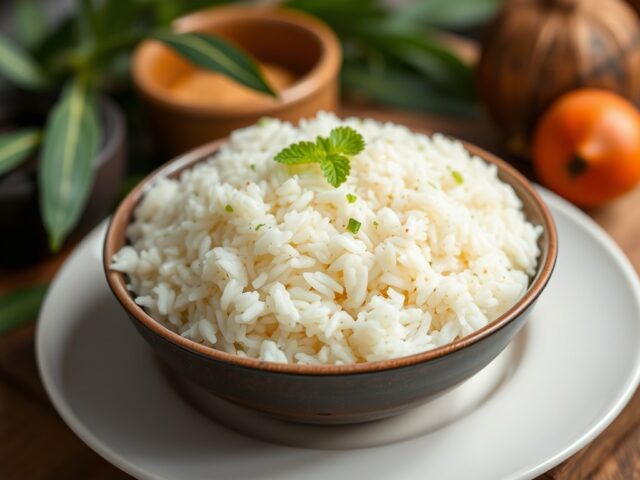 RIJST : Nasi Lemak — AI-gegenereerde illustratie