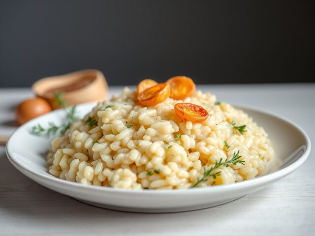 Risotto met champignions — AI-gegenereerde illustratie