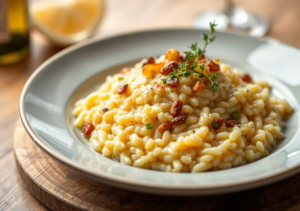 Risotto met kreeft en cava — AI-gegenereerde illustratie