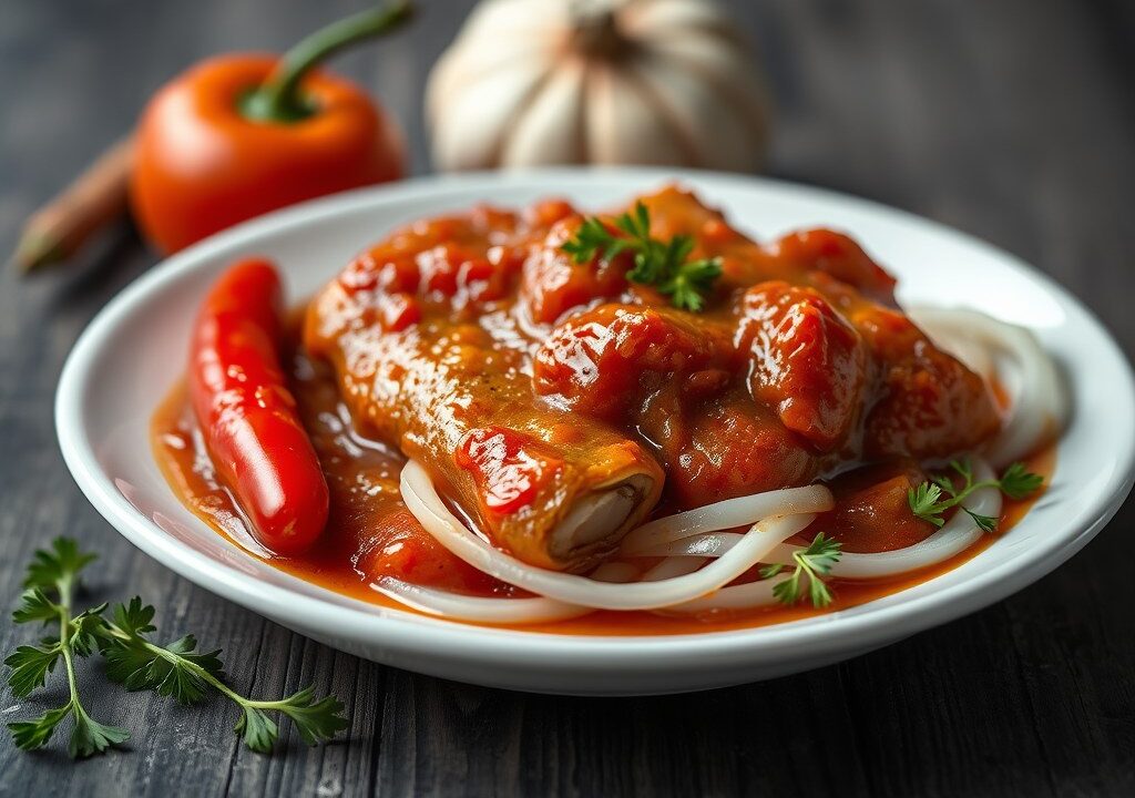 Rode saus voor bij de Shoarma — AI-gegenereerde illustratie