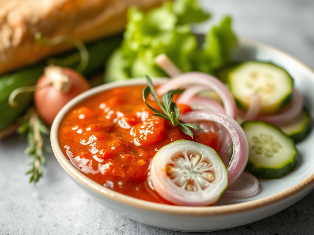 Rode uiensaus voor bij de shoarma, AI-gegenereerde illustratie