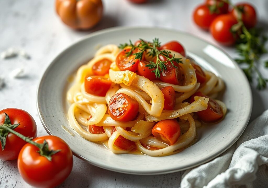 Roergebakken venkel met aardappelpartjes, AI-gegenereerde illustratie