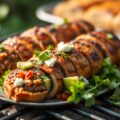 Rollade van konijn met avocadosalade