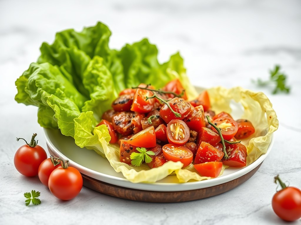 Romeinse sla met Provençaalse smaken, AI-gegenereerde illustratie
