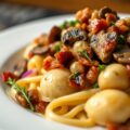 Romige gnocchi met paddenstoelen & spek