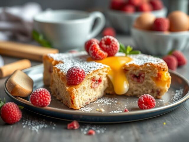 Roomplaat koek met rozijnen — AI-gegenereerde illustratie